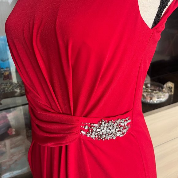 Ellen Tracy-Simple Yet Class Fire Engine Red Dress - Picture 8 of 11